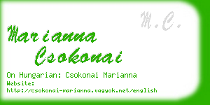 marianna csokonai business card